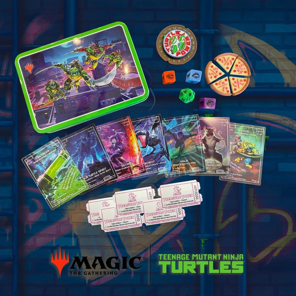 Magic: The Gathering – Pacchetto dadi e segnalini Tartarughe Ninja (Inglese)
