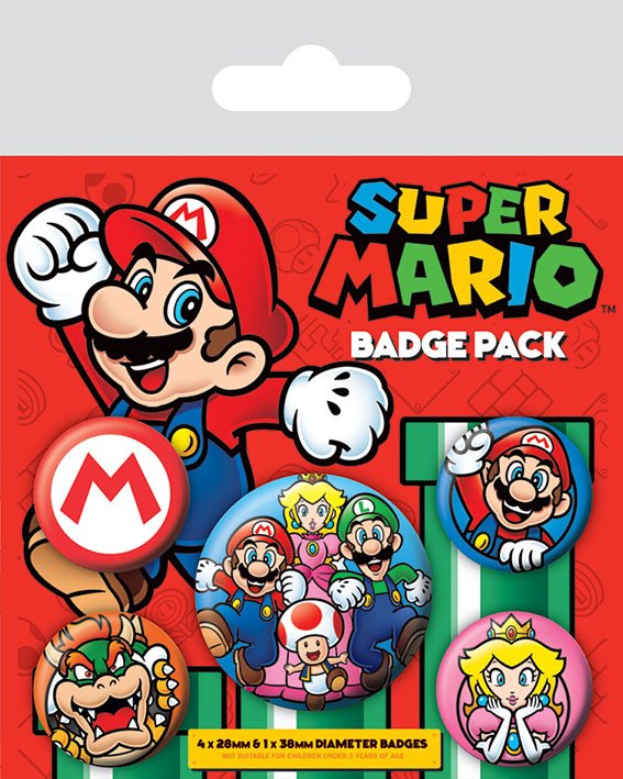 Super Mario Spille a Spillo 5 Pezzi – Set Ufficiale Pyramid International