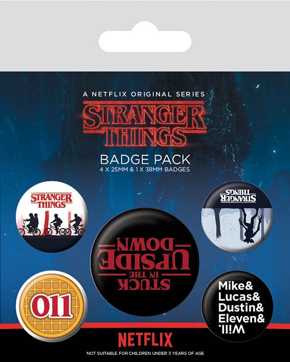 Stranger Things - Set di 5 Spille con Chiusura a Spillo Upside Down - Pyramid International