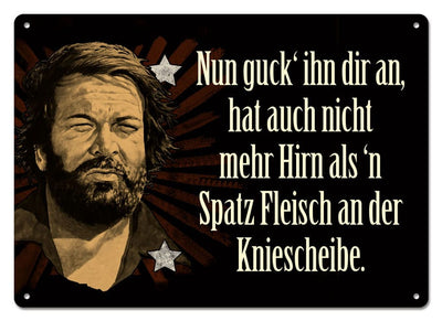 Bud Spencer Insegna in Latta – 10 x 15 cm – Blechwaren Fabrik Braunschweig