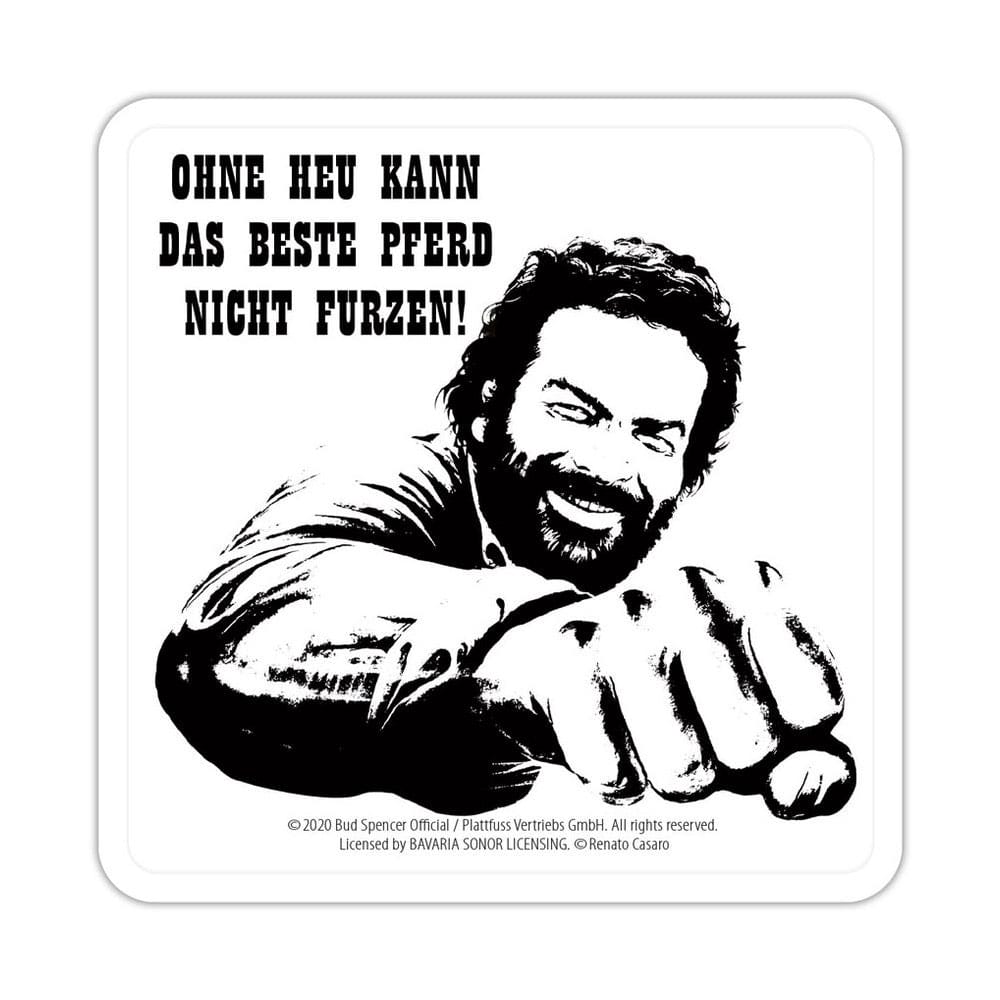 Bud Spencer Sottobicchieri in Lamiera Faust Pferd 10x10 cm - Blechwaren Fabrik Braunschweig