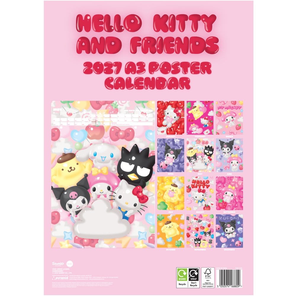 Calendario Poster A3 2027 Hello Kitty - Pyramid International