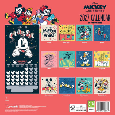Calendario 2027 Mickey & Friends 30 x 30 cm - Pyramid International