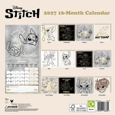 Calendario Stitch 2027 Life is Better with Stitch 30 x 30 cm Pyramid International