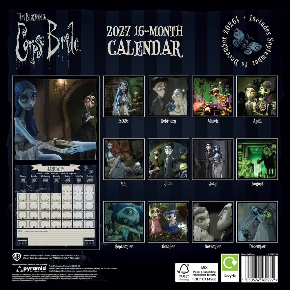 Calendario 2027 La Sposa Cadavere 30 x 30 cm - Pyramid International