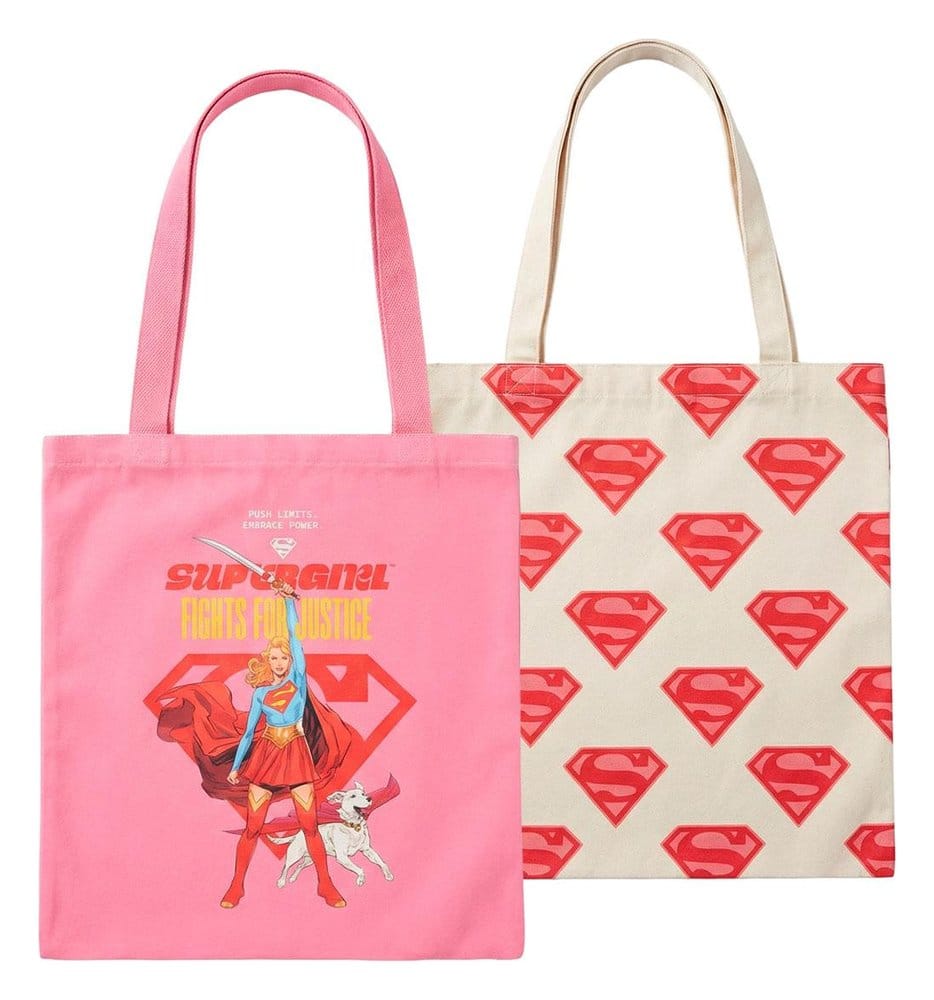 Set 2 Borse Tote DC Comics Superman e Supergirl Cerdá