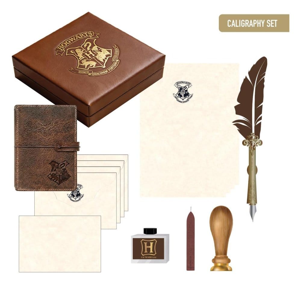 Set di cancelleria per calligrafia Harry Potter con penna d'oca e timbro in legno Cerda