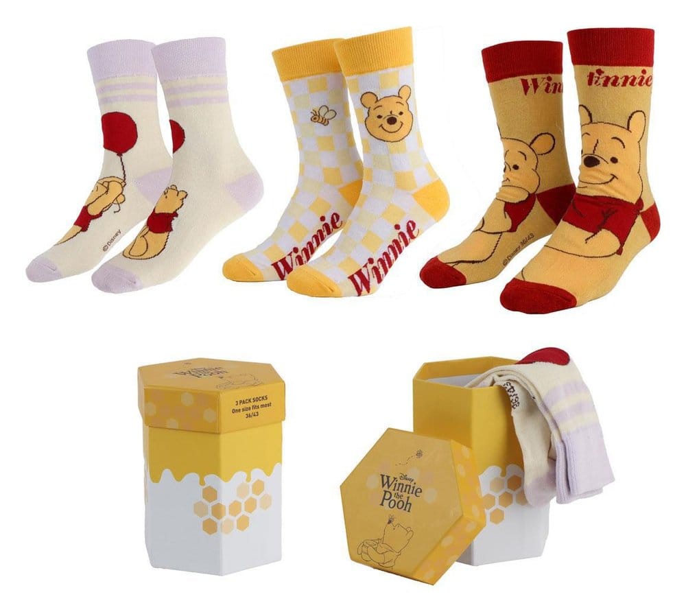 Calzini Winnie the Pooh, confezione da 3 paia, taglia 36-43, Cerdá