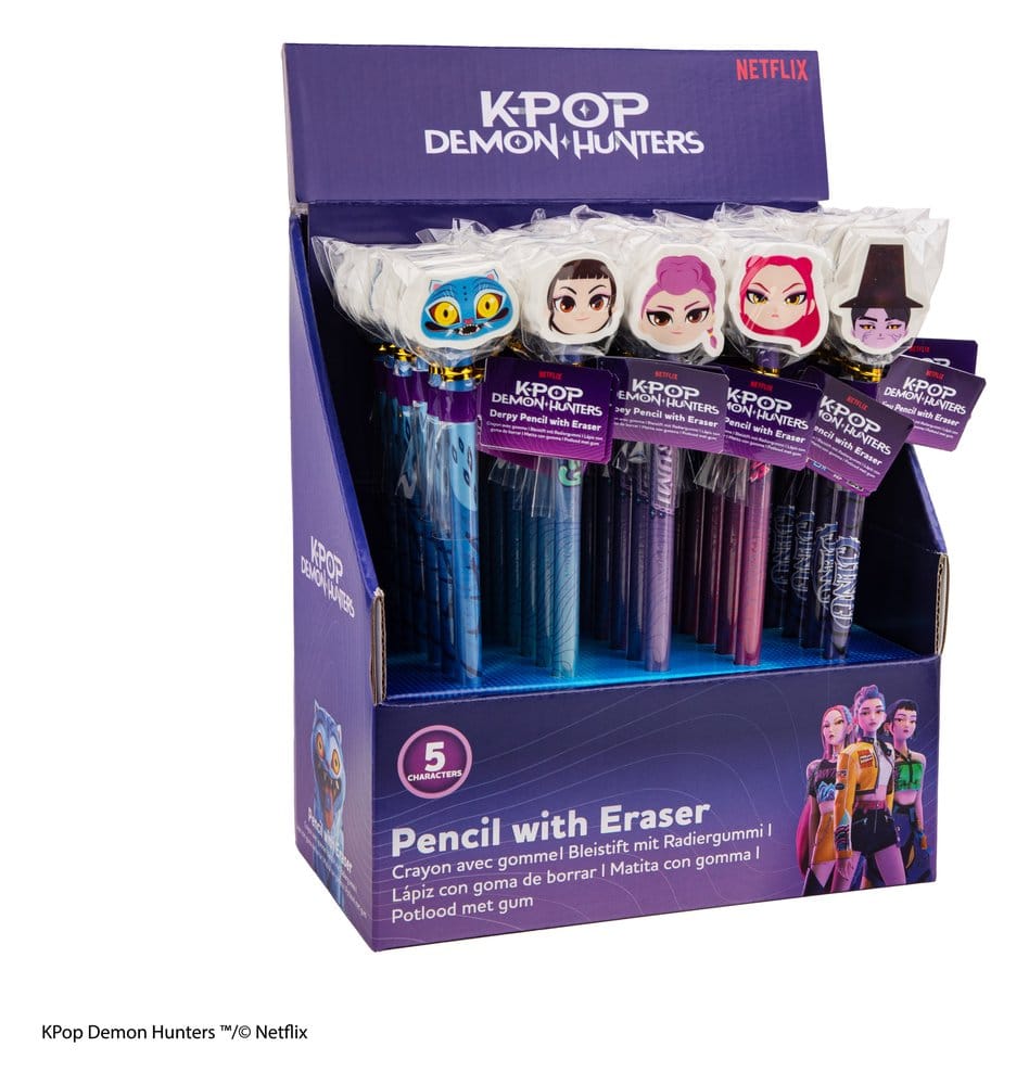 KPop Demon Hunters Matite e Gomme Serie 1 Display da 30 Pezzi Cinereplicas