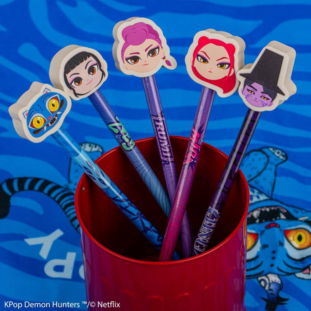KPop Demon Hunters Matite e Gomme Serie 1 Display da 30 Pezzi Cinereplicas