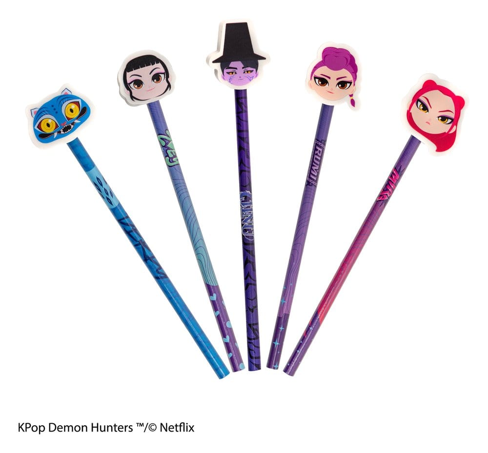 KPop Demon Hunters Matite e Gomme Serie 1 Display da 30 Pezzi Cinereplicas