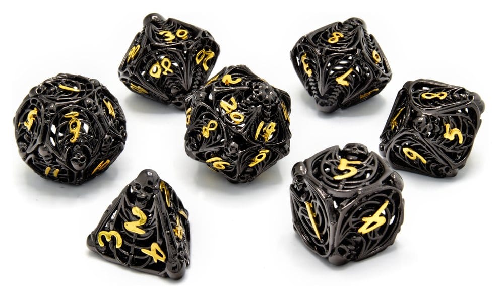 CritStones Dadi Metallici Cavi Set Soulreaper Gold (7) – Glassstaff