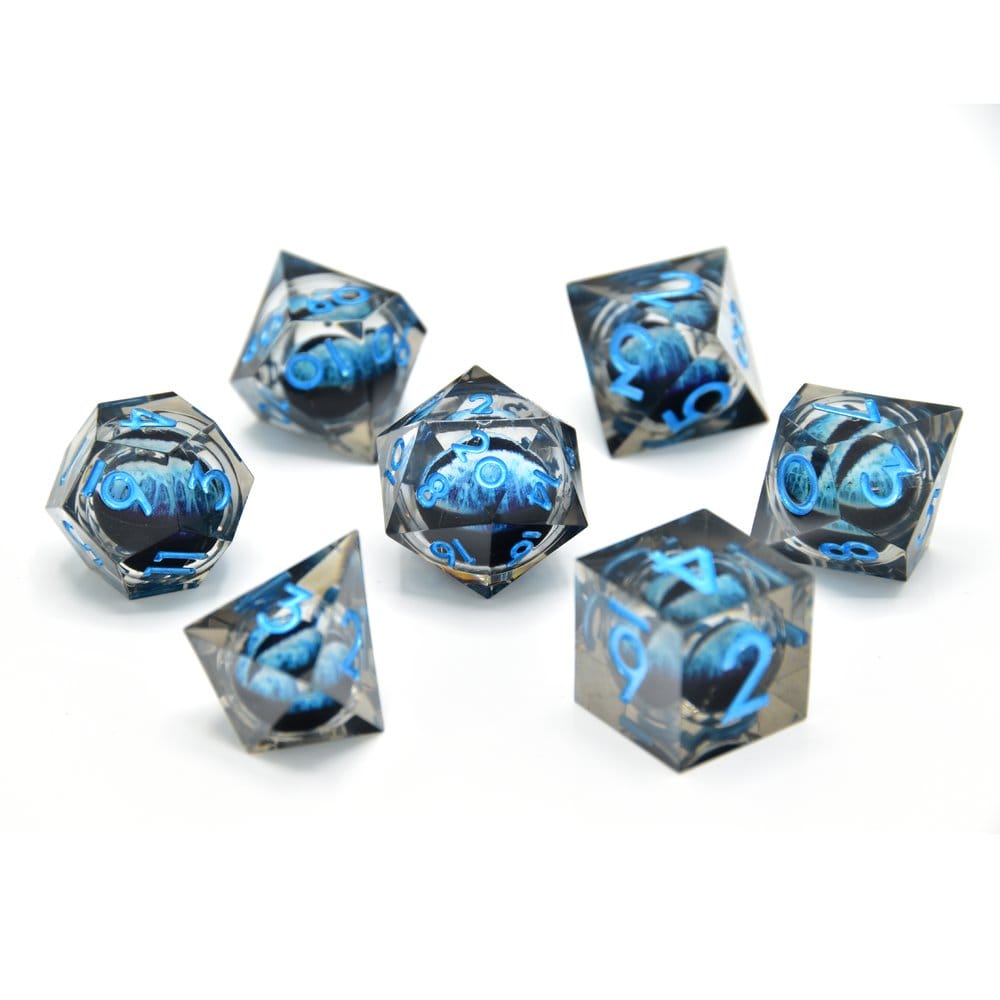 Set di dadi CritStones Water Dragon's Gaze Floating Eye (7 dadi) - Glassstaff
