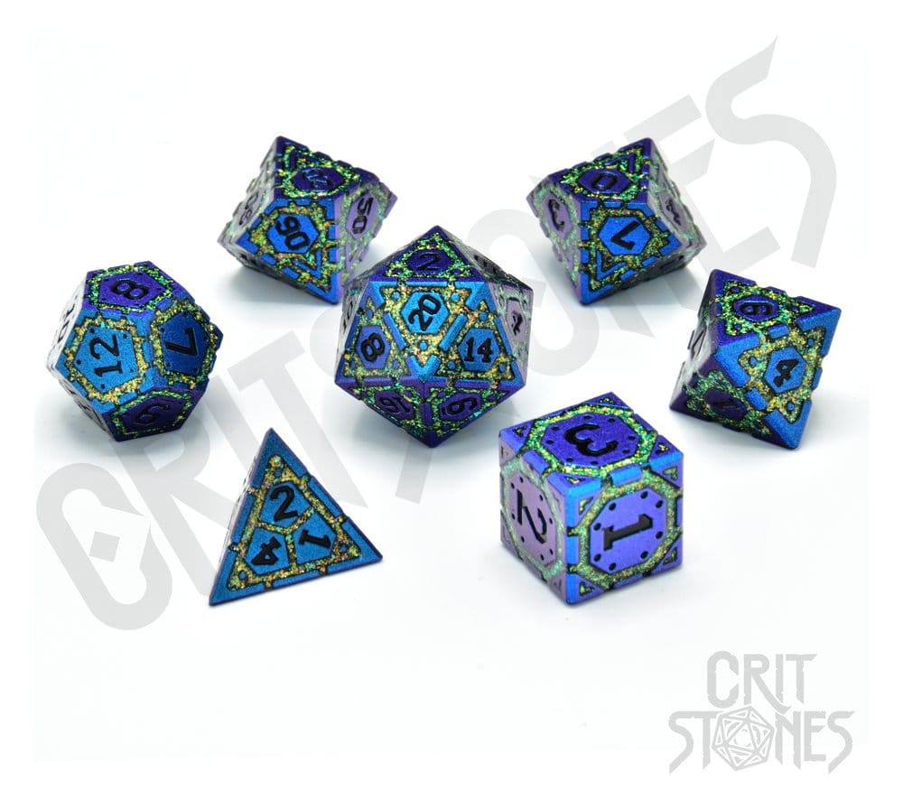 CritStones Twilight Grove Set di Dadi in Metallo (7 pezzi) - Glassstaff