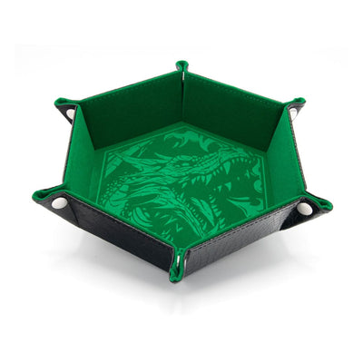CritStones Portadadi Pieghevole Dragon Skin Edition Verde – Vassoio per Giochi di Ruolo