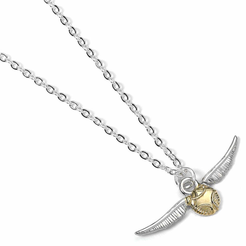 Harry Potter Ciondolo e Collana Golden Snitch Placcato Argento