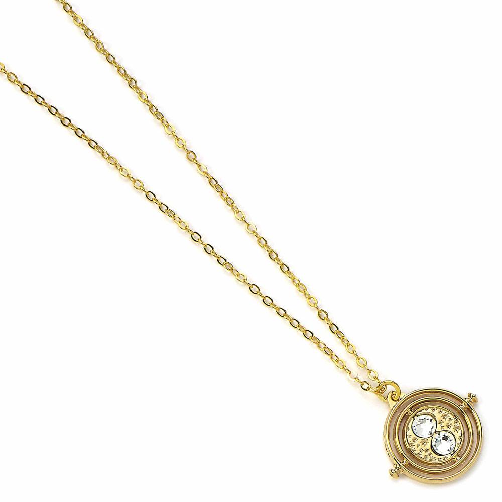 Harry Potter Girotempo Fisso Ciondolo e Collana Placcati Oro - The Carat Shop