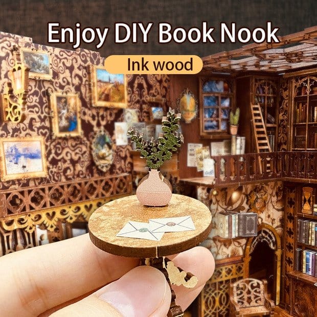 CuteBee Eternal Bookstore Book Nook - Kit Modellismo 3D in Legno 23x11 cm
