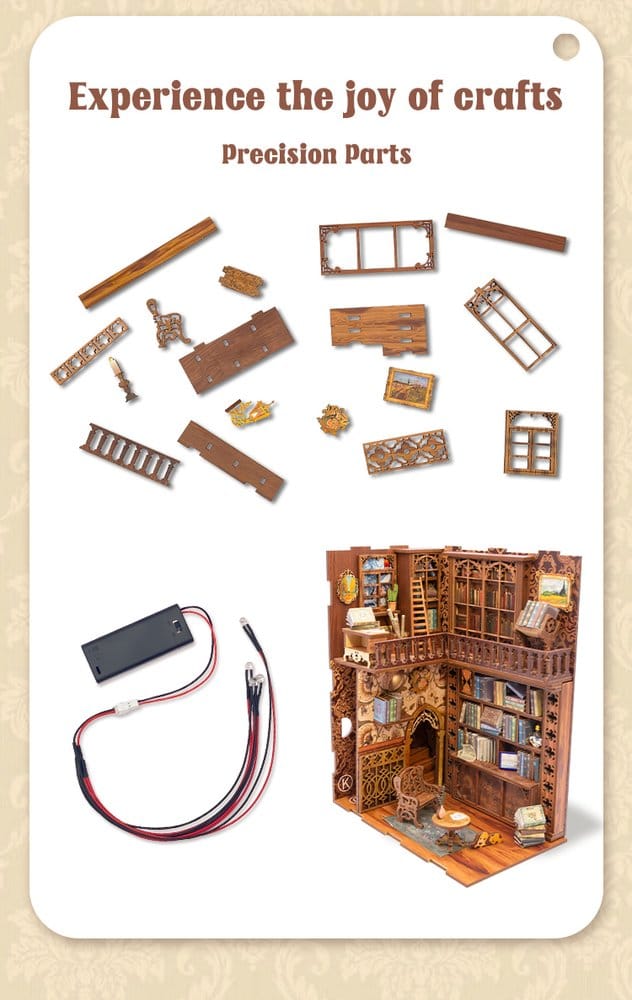 CuteBee Eternal Bookstore Book Nook - Kit Modellismo 3D in Legno 23x11 cm