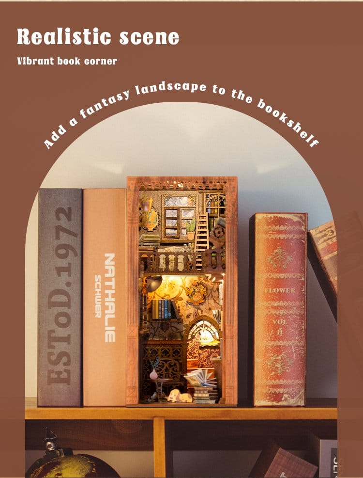 CuteBee Eternal Bookstore Book Nook - Kit Modellismo 3D in Legno 23x11 cm