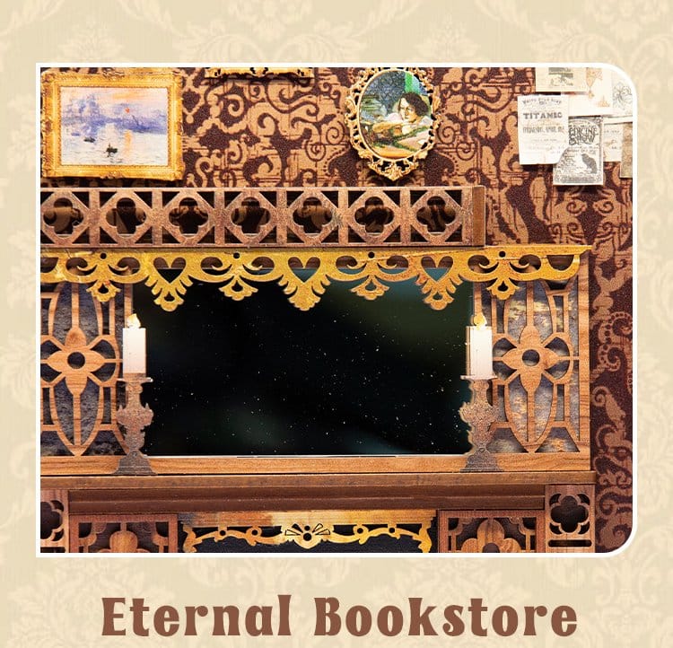 CuteBee Eternal Bookstore Book Nook - Kit Modellismo 3D in Legno 23x11 cm