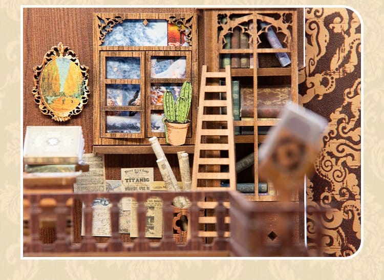 CuteBee Eternal Bookstore Book Nook - Kit Modellismo 3D in Legno 23x11 cm
