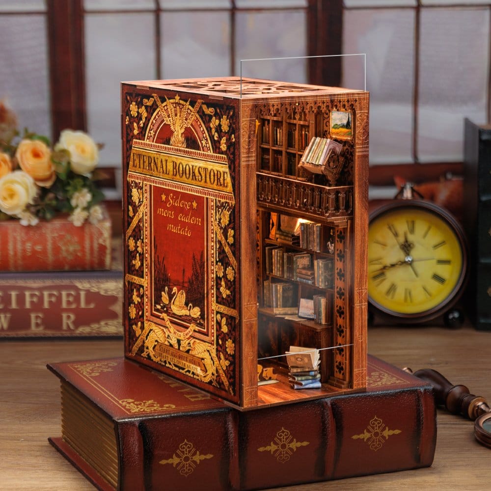 CuteBee Eternal Bookstore Book Nook - Kit Modellismo 3D in Legno 23x11 cm