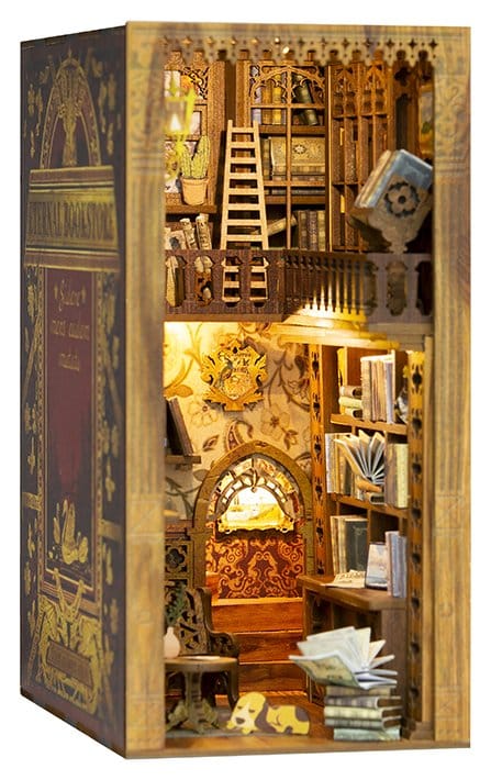 CuteBee Eternal Bookstore Book Nook - Kit Modellismo 3D in Legno 23x11 cm