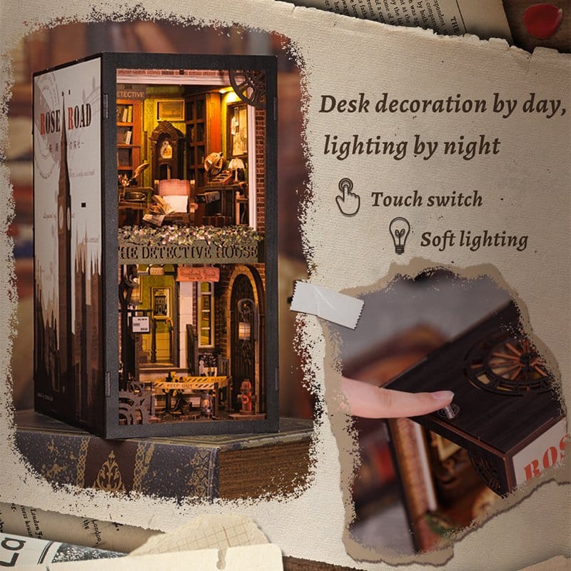 CuteBee Book Nook Rose Detective Agency – Kit Modellismo 3D in Legno 23 x 11 cm