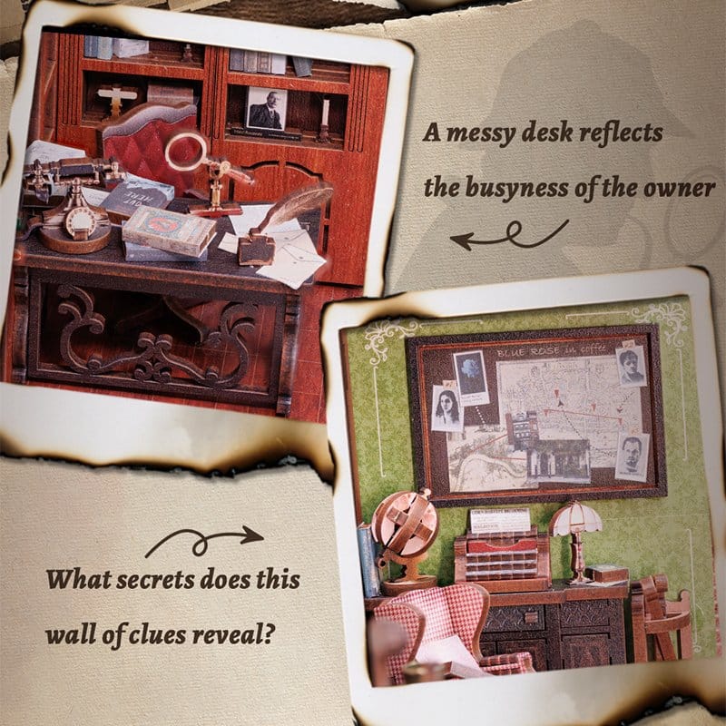 CuteBee Book Nook Rose Detective Agency – Kit Modellismo 3D in Legno 23 x 11 cm