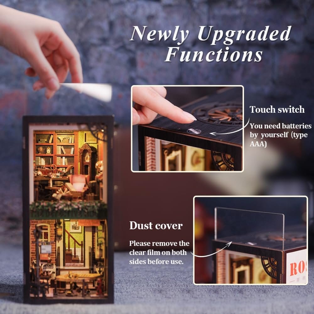 CuteBee Book Nook Rose Detective Agency – Kit Modellismo 3D in Legno 23 x 11 cm