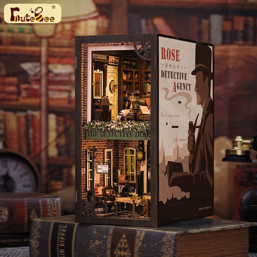 CuteBee Book Nook Rose Detective Agency – Kit Modellismo 3D in Legno 23 x 11 cm
