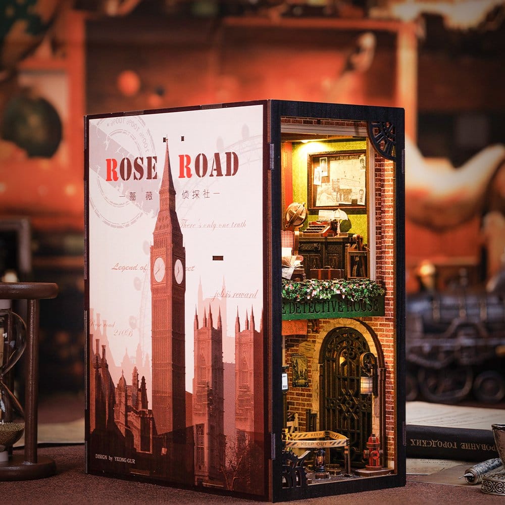 CuteBee Book Nook Rose Detective Agency – Kit Modellismo 3D in Legno 23 x 11 cm