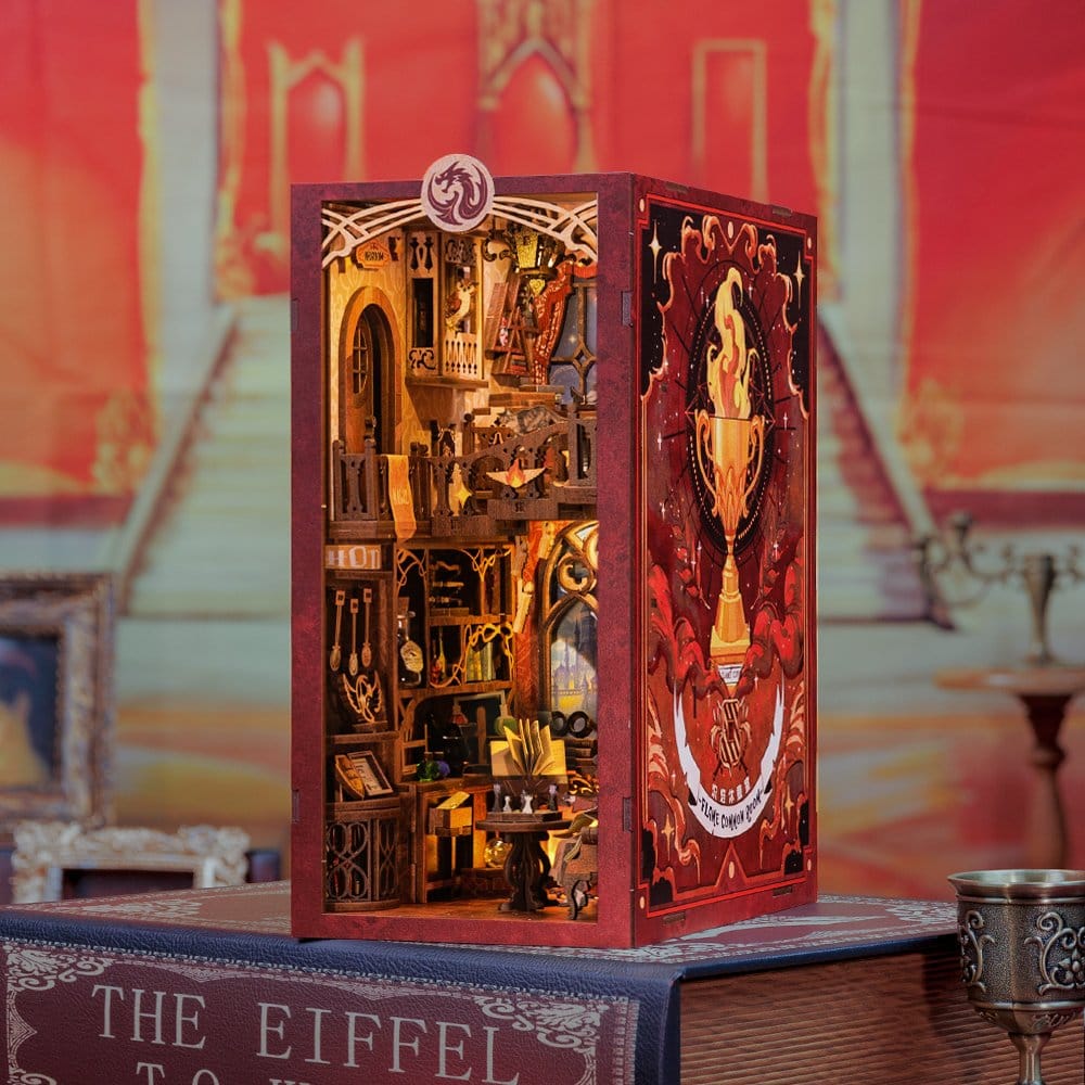 Book Nook Flame Common Room 23 x 11 cm - CuteBee Kit 3D in Legno