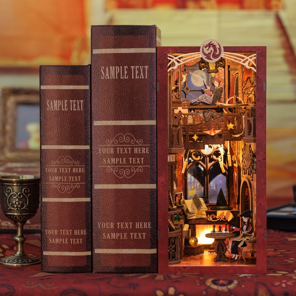 Book Nook Flame Common Room 23 x 11 cm - CuteBee Kit 3D in Legno