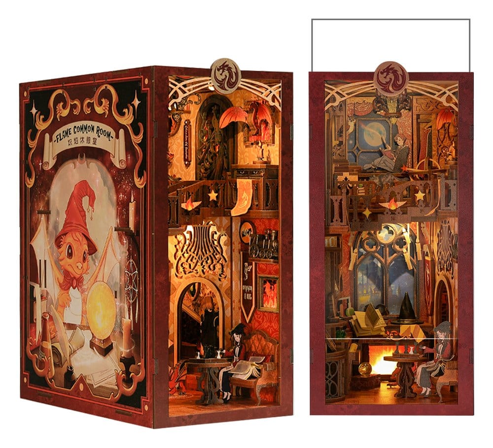 Book Nook Flame Common Room 23 x 11 cm - CuteBee Kit 3D in Legno