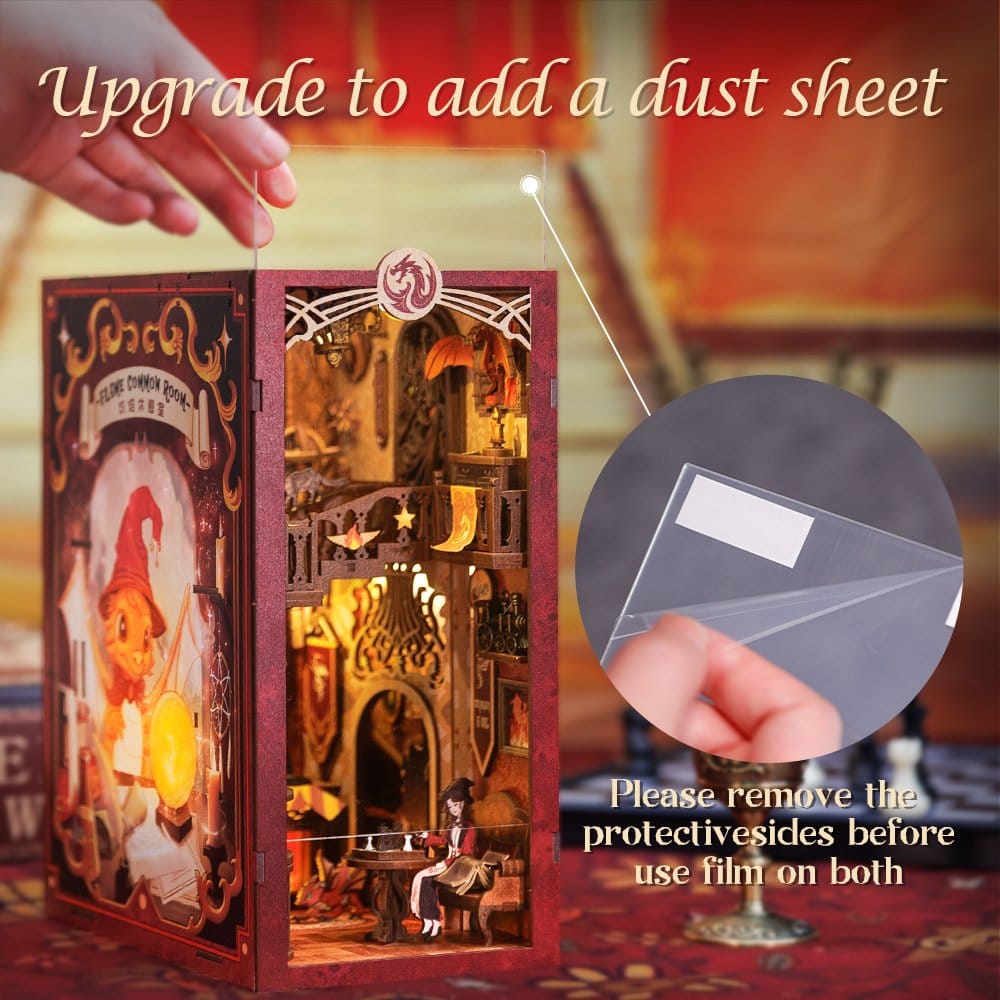 Book Nook Flame Common Room 23 x 11 cm - CuteBee Kit 3D in Legno