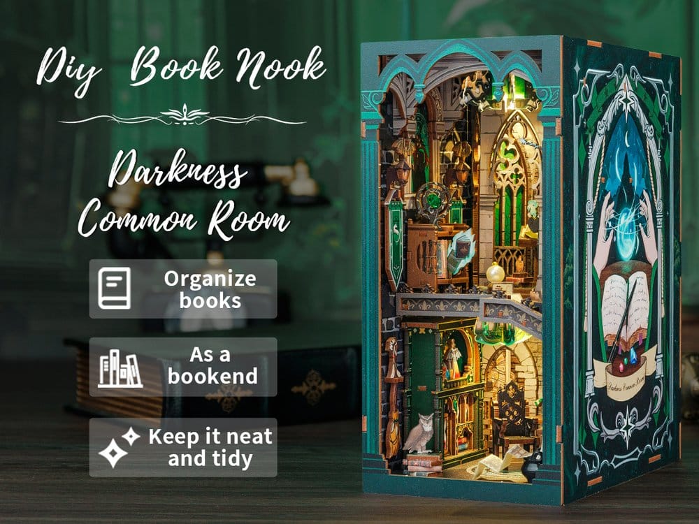 CuteBee Book Nook Darkness Common Room – Modellino 3D in legno 23 x 11 cm