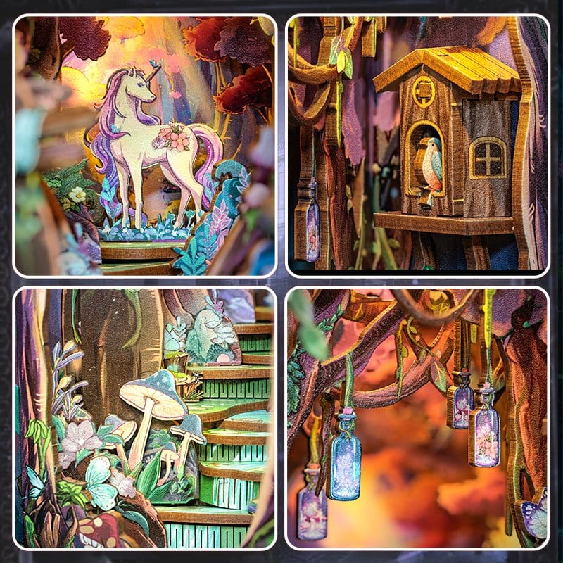 CuteBee Book Nook The Grace of Forest – Modellino 3D in Legno 22 x 8 cm