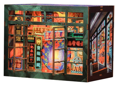 CuteBee Book Nook Hong Kong Neon Light – Kit Modellismo 3D in Legno 13 x 17 cm