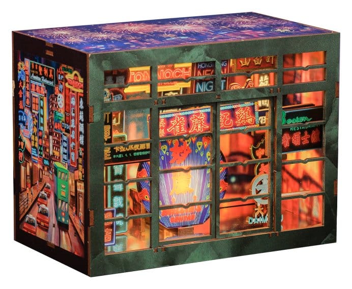 CuteBee Book Nook Hong Kong Neon Light – Kit Modellismo 3D in Legno 13 x 17 cm