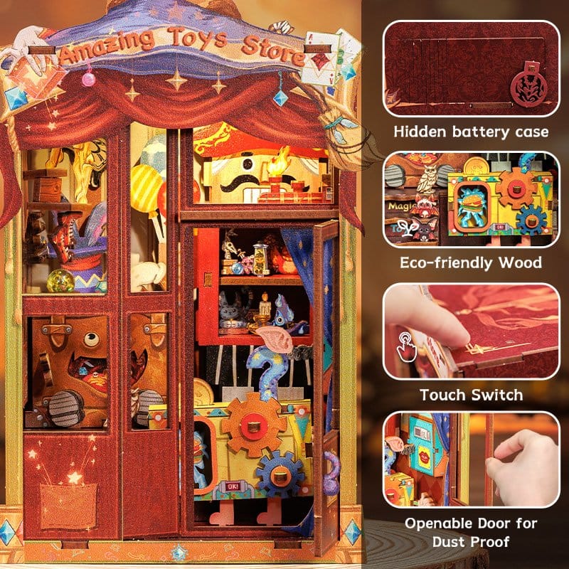 CuteBee Book Nook Amazing Toy Store – Modellino 3D in Legno 17x12 cm