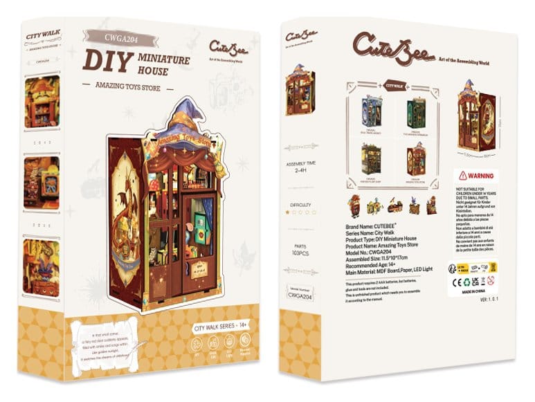 CuteBee Book Nook Amazing Toy Store – Modellino 3D in Legno 17x12 cm