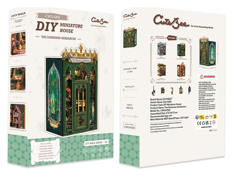 CuteBee Book Nook The Darkness Herbarium – Modellino 3D in Legno 17 x 12 cm