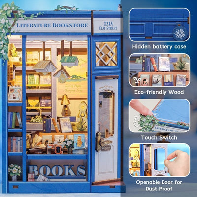 Book Nook Literature Bookstore 17 x 12 cm - Kit Modellismo 3D CuteBee