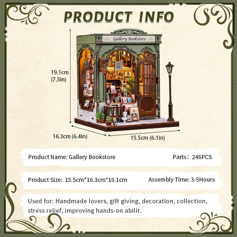 CuteBee Miniature House Kit Libreria in Miniatura 20x16 cm
