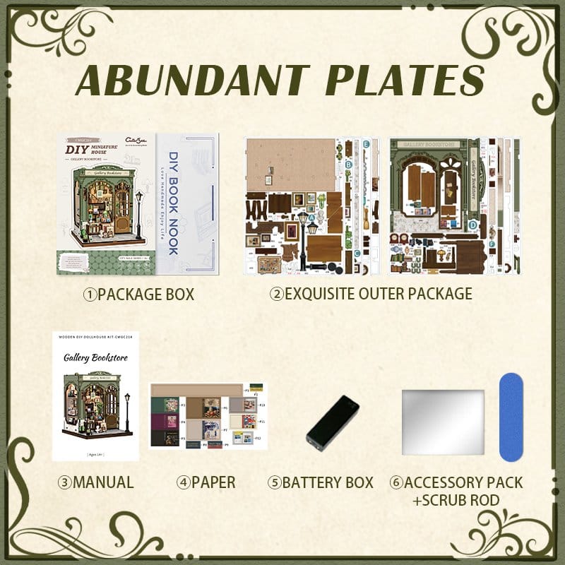CuteBee Miniature House Kit Libreria in Miniatura 20x16 cm