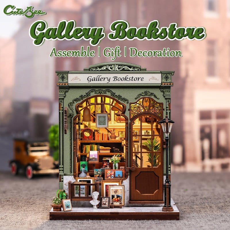 CuteBee Miniature House Kit Libreria in Miniatura 20x16 cm