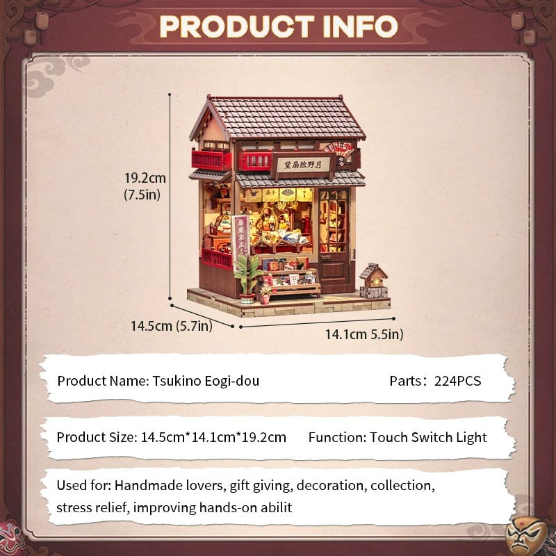 CuteBee Miniature House Model Kit Tsukino Eogi-dou 19 x 14 cm