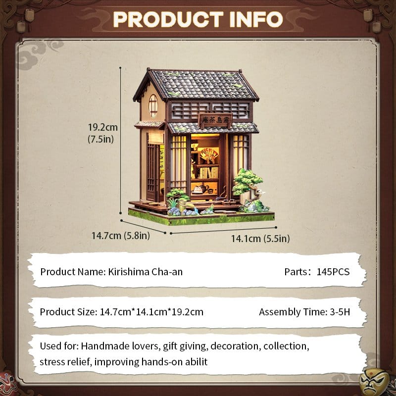 CuteBee Miniature House Model Kit Kirishima Cha-an 19 x 14 cm